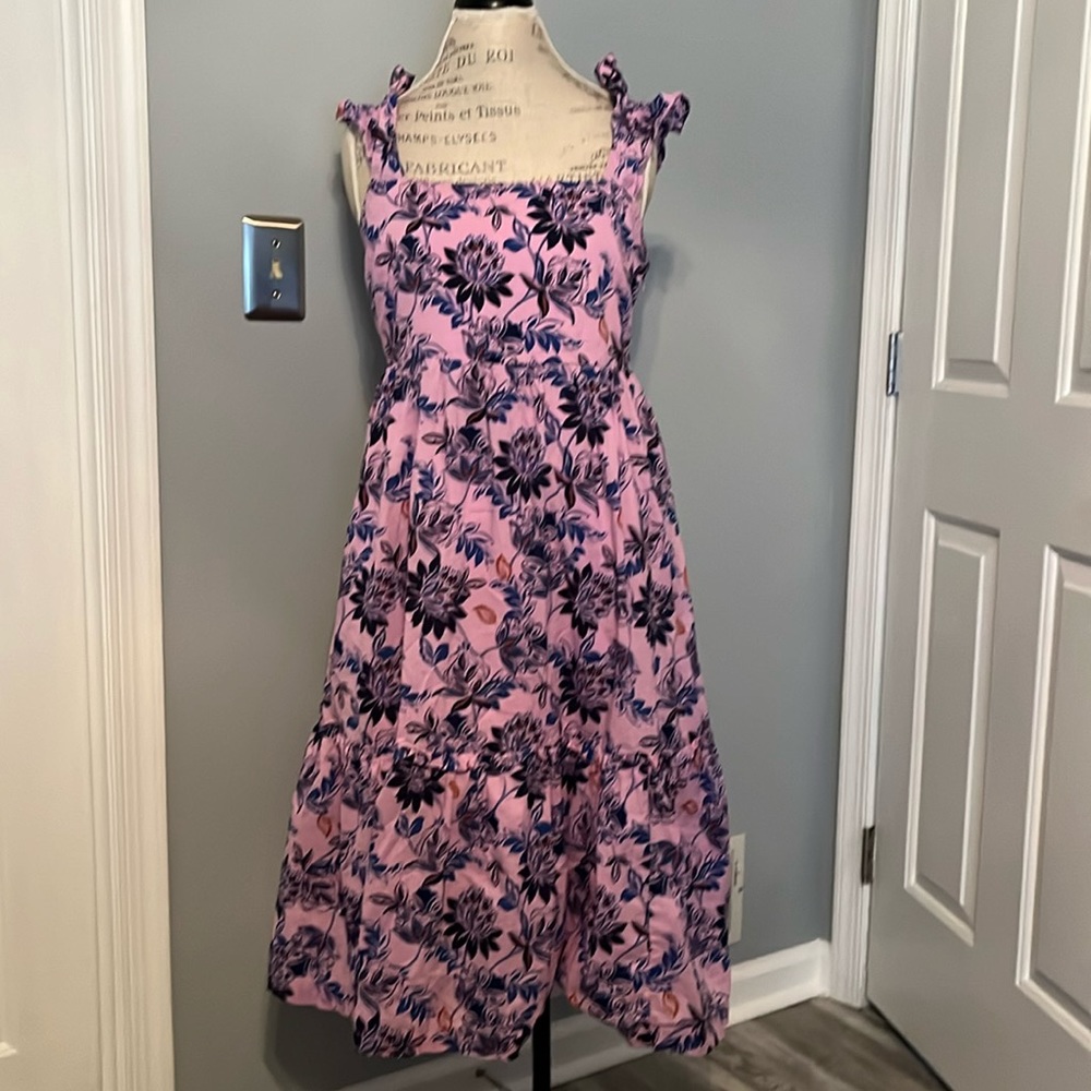 J Crew Petite squareneck midi dress